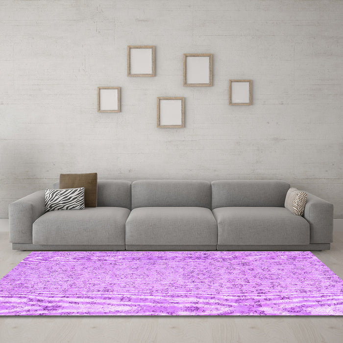 Machine Washable Abstract Purple Contemporary Area Rugs in a Living Room, wshcon2228pur