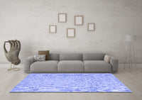 Machine Washable Abstract Blue Contemporary Rug, wshcon2228blu