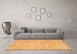 Machine Washable Abstract Orange Contemporary Area Rugs in a Living Room, wshcon2228org