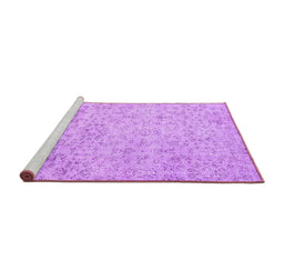 Sideview of Machine Washable Abstract Purple Contemporary Area Rugs, wshcon2228pur
