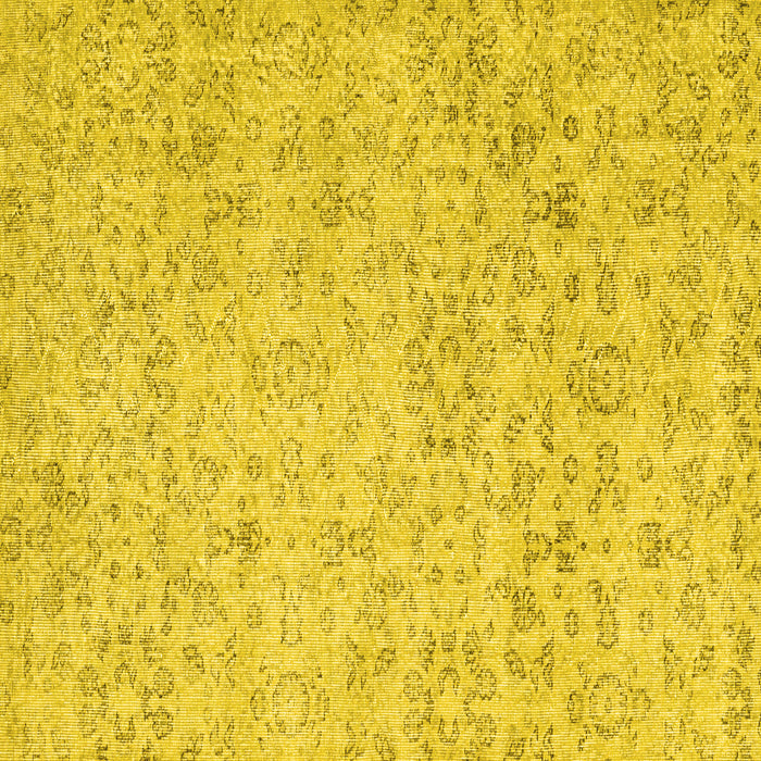 Square Machine Washable Abstract Yellow Contemporary Rug, wshcon2228yw