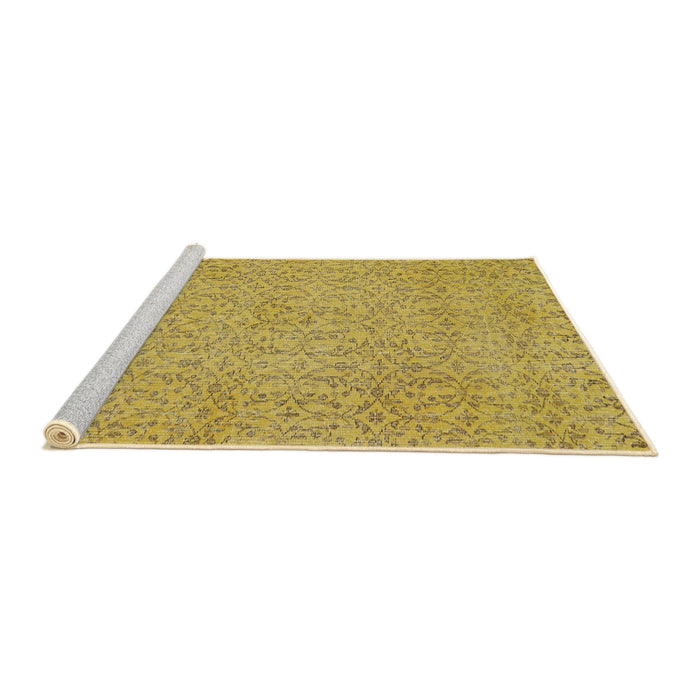 Serging Thickness of Machine Washable Contemporary Caramel Brown Rug, wshcon2229