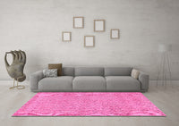 Machine Washable Abstract Pink Contemporary Rug, wshcon2229pnk