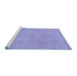 Sideview of Machine Washable Abstract Blue Contemporary Rug, wshcon2229blu