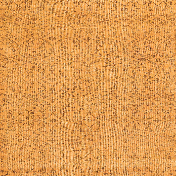 Round Machine Washable Abstract Orange Contemporary Area Rugs, wshcon2229org