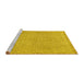 Sideview of Machine Washable Abstract Yellow Contemporary Rug, wshcon2229yw