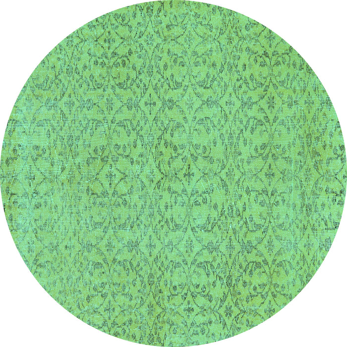 Round Abstract Turquoise Contemporary Rug, con2229turq