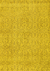 Abstract Yellow Contemporary Rug, con2229yw