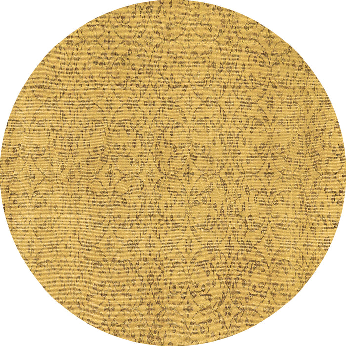Round Machine Washable Abstract Brown Contemporary Rug, wshcon2229brn