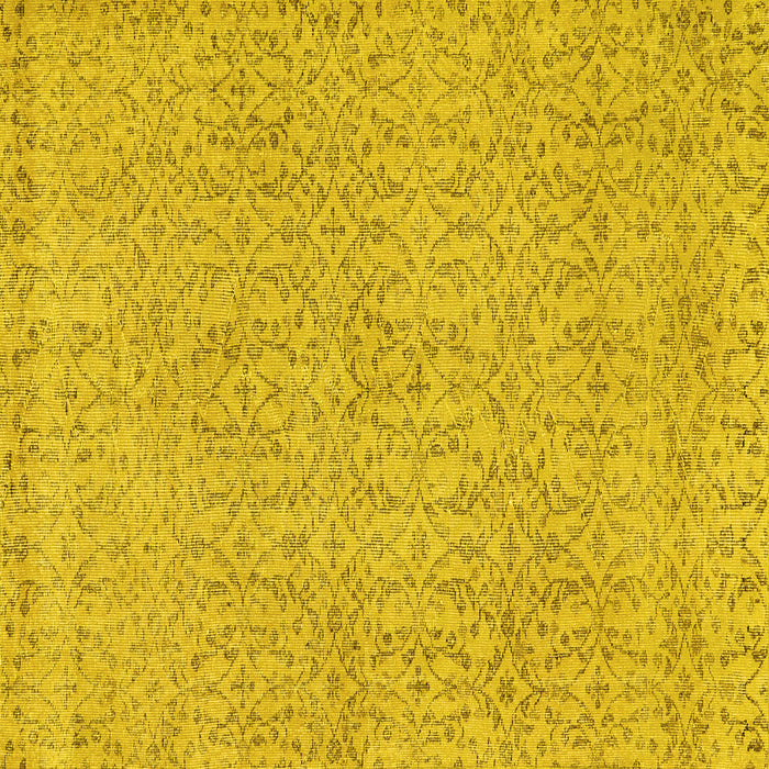 Square Abstract Yellow Contemporary Rug, con2229yw