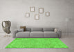 Machine Washable Abstract Green Contemporary Area Rugs in a Living Room,, wshcon2229grn