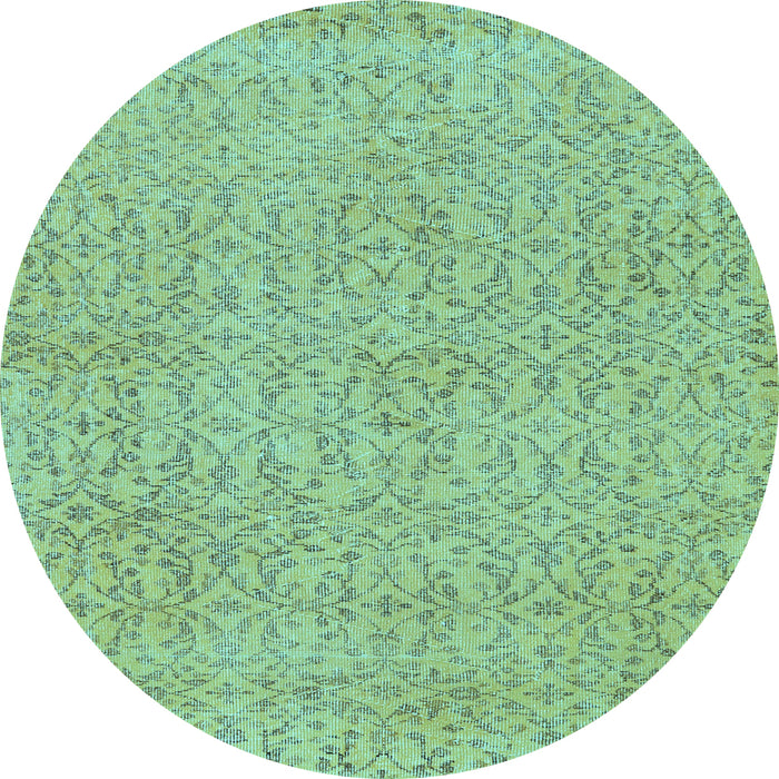 Round Abstract Light Blue Contemporary Rug, con2229lblu