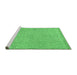 Sideview of Machine Washable Abstract Emerald Green Contemporary Area Rugs, wshcon2229emgrn