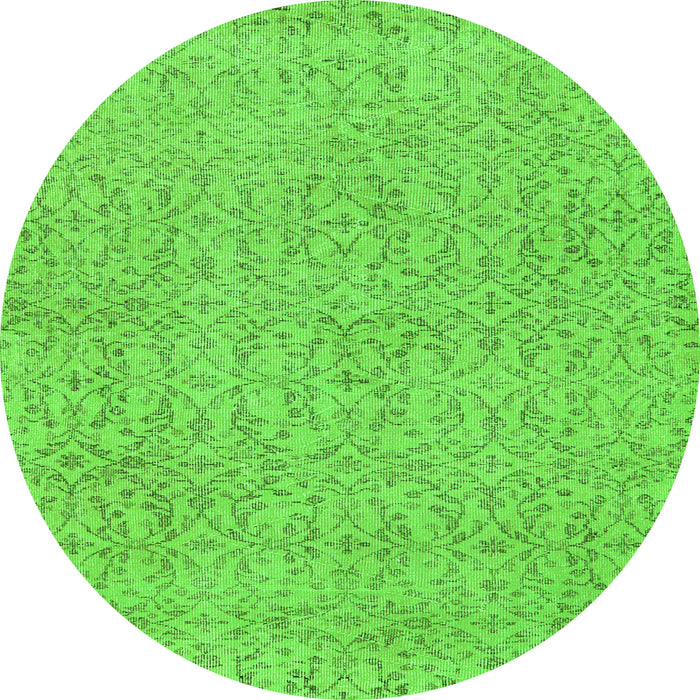 Square Abstract Green Contemporary Rug, con2229grn