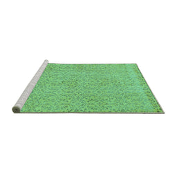 Sideview of Machine Washable Abstract Turquoise Contemporary Area Rugs, wshcon2229turq