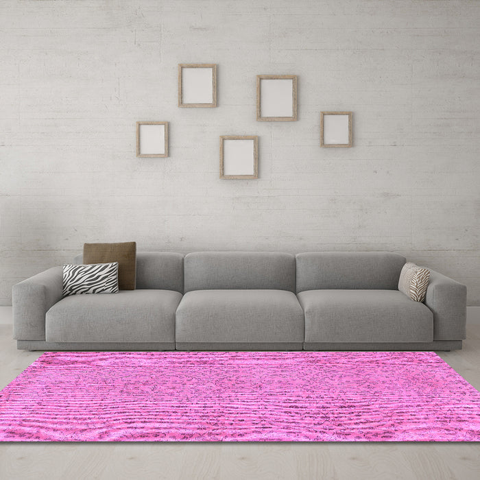 Machine Washable Abstract Purple Contemporary Area Rugs in a Living Room, wshcon2229pur