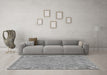 Machine Washable Abstract Gray Contemporary Rug in a Living Room,, wshcon2229gry