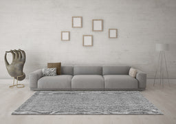 Machine Washable Abstract Gray Contemporary Rug in a Living Room,, wshcon2229gry