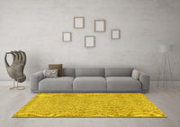 Machine Washable Abstract Yellow Contemporary Rug, wshcon2229yw