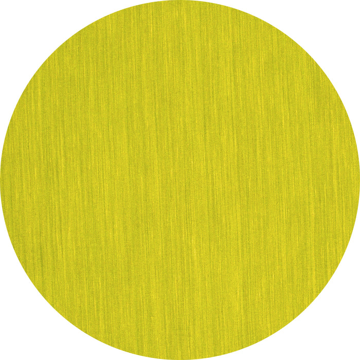 Round Machine Washable Abstract Yellow Contemporary Rug, wshcon222yw
