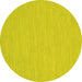 Round Machine Washable Abstract Yellow Contemporary Rug, wshcon222yw