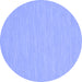 Round Abstract Blue Contemporary Rug, con222blu