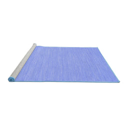Sideview of Machine Washable Abstract Blue Contemporary Rug, wshcon222blu