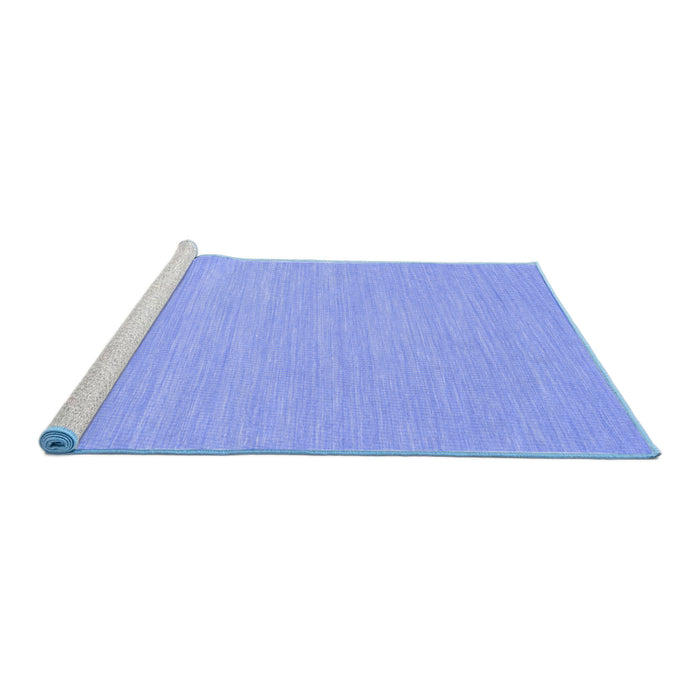 Sideview of Machine Washable Abstract Blue Contemporary Rug, wshcon222blu