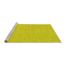 Sideview of Machine Washable Abstract Yellow Contemporary Rug, wshcon222yw