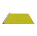 Sideview of Machine Washable Abstract Yellow Contemporary Rug, wshcon222yw