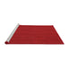 Serging Thickness of Machine Washable Contemporary Red Rug, wshcon223