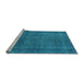 Sideview of Machine Washable Abstract Light Blue Contemporary Rug, wshcon2230lblu