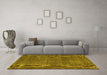 Machine Washable Abstract Yellow Contemporary Rug in a Living Room, wshcon2230yw