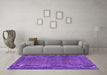 Machine Washable Abstract Purple Contemporary Area Rugs in a Living Room, wshcon2230pur