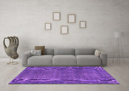Machine Washable Abstract Purple Contemporary Area Rugs in a Living Room, wshcon2230pur
