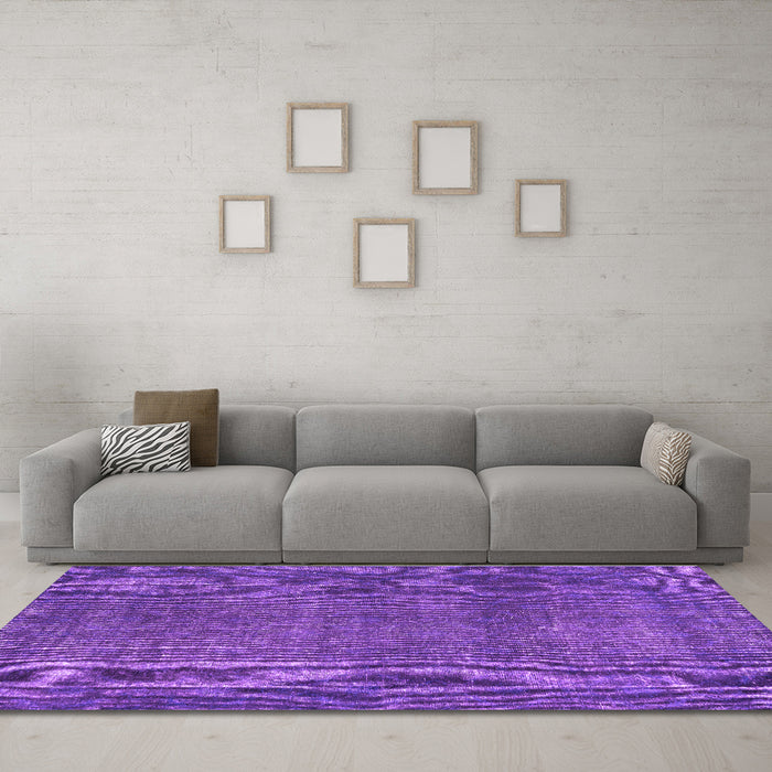 Machine Washable Abstract Purple Contemporary Area Rugs in a Living Room, wshcon2230pur