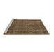 Sideview of Machine Washable Abstract Brown Contemporary Rug, wshcon2230brn