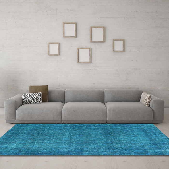 Machine Washable Abstract Light Blue Contemporary Rug in a Living Room, wshcon2230lblu