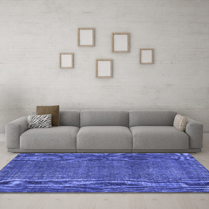 Machine Washable Abstract Blue Contemporary Rug in a Living Room, wshcon2230blu