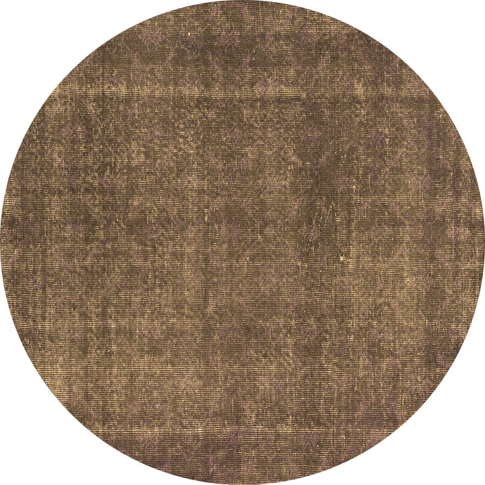 Round Abstract Brown Contemporary Rug, con2230brn