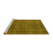 Sideview of Machine Washable Abstract Yellow Contemporary Rug, wshcon2230yw