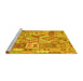 Sideview of Machine Washable Southwestern Yellow Country Rug, wshcon2231yw