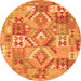 Machine Washable Southwestern Orange Country Area Rugs, wshcon2231org