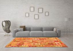 Machine Washable Southwestern Orange Country Area Rugs in a Living Room, wshcon2231org