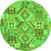 Square Southwestern Green Country Rug, con2231grn