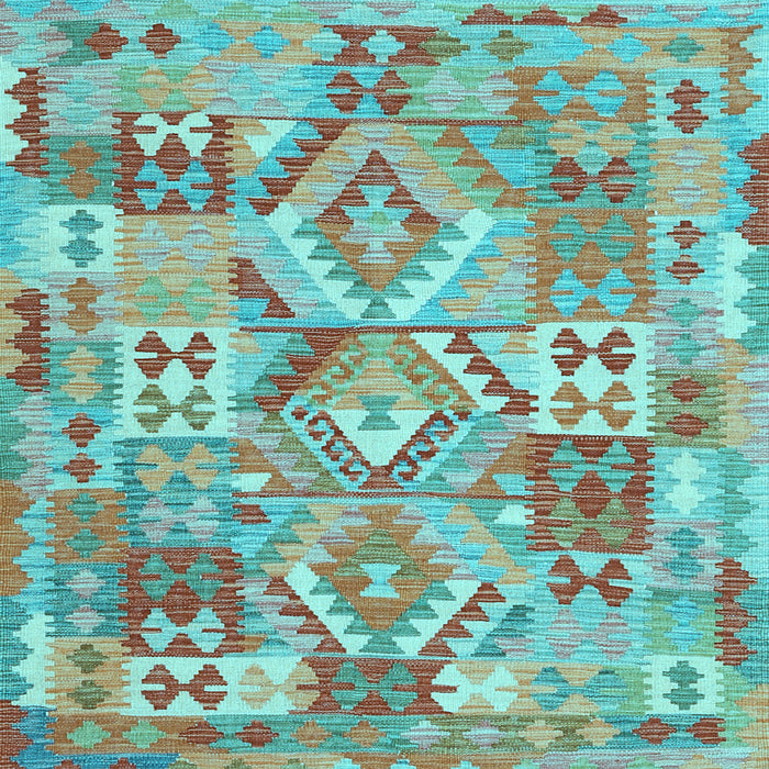 Square Southwestern Light Blue Country Rug, con2231lblu