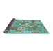 Sideview of Southwestern Light Blue Country Rug, con2231lblu