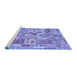 Sideview of Machine Washable Southwestern Blue Country Rug, wshcon2231blu