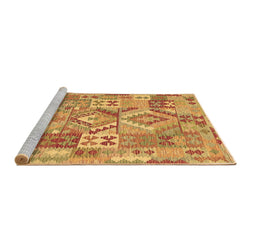 Sideview of Machine Washable Southwestern Brown Country Rug, wshcon2231brn