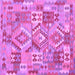 Square Machine Washable Southwestern Purple Country Area Rugs, wshcon2231pur